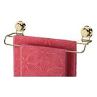 Suporte Porta Toalha Toalheiro Duplo 45cm Com Ventosa Parede Banheiro Dourado - 3124DD Future