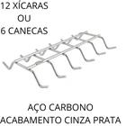 Suporte Porta Xícaras Fixo Organizador Armário de Cozinha Para 12 Xicaras