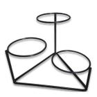 Suporte Triangulo de Mesa para 3 Vasos 11 Preto - JC JARDIM