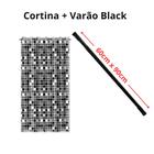 Suporte Varão Preto Banheiro 60x90cm Cortina Box Pastilha PR