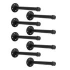 Suportes de Prateleira Industriais YCCO - Conjunto com 8 Peças de Ferro Preto (30cm)