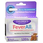 Supositórios Infantis de Acetaminofeno Feverall - Pacote com 6 Unidades
