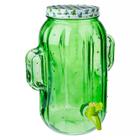 Suqueira Cacto 5 Litros em Vidro Decorativo Verde com Torneira SUQI-007 - Hauskraft