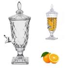 Suqueira de cristal 2 litros dispenser com torneira jarra bebidas suco drink festa bar luxo - Produto em casa