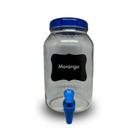 Suqueira de vidro capacidade de 3 litros cor azul