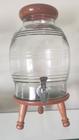 Suqueira de vidro com tampa e base de madeira 5.4 litros