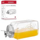 Suqueira De Vidro Relevo Com Tampa De Inox Horizontal 3L