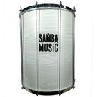 Surdo Madeira Samba Music 60x20 Branco Wood Pele Animal