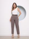 SUSEK MODAS Calça Social Feminina Alfaiataria Gabardine Wide Leg Cigarette Lançamento G177