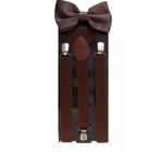 Suspenders Suspensório Masculino Marrom com gravata borboleta