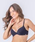 Sutiã com bojo e com aro, modelo básico em microfibra, com cós