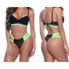 Sutiã e Calcinha Neon de Luxo Lingerie Neon com Bojo