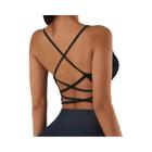 Sutiã Esportivo Push up Com Alça Cruzada Feminina Yoga Gym Crop Top Sutiã Fitness Respirável