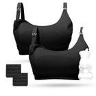 Sutiã Pumping Bra Momcozy Pumping Bra Hands Free, pacote com 2 unidades de algodão