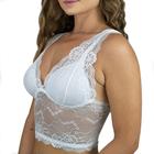 Sutiã Top Cropped Alongado De Renda Lingerie Confort Premium