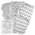 Swaddle Cobertor Baby Girl Boy Easy Adjustable 3 Pack Infant Sleep Sack Wrap Newborn Babies by Comfy Cubs (Small (0-3 Month), Gray)