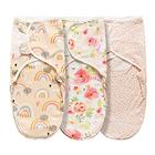 Swaddle cobertor para menina menino fácil mudança infantil wrap 3 pacote ajustável saco de sono para recém-nascidos 0-3 mês (arco-íris e flores)