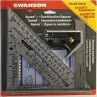 Swanson S0101CB Speed Square Ferramenta de layout com blue book e pacote de valor quadrado de combinação