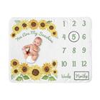 Sweet Jojo Designs Girassol Menina Milestone Cobertor Mensal Recém-nascido Primeiro Ano Crescimento Mat Baby Shower Memória Keepsake Gift Picture - Amarelo e Verde Farmhouse Aquarela Flor Você é Meu Sunhine