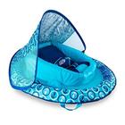 SwimWays Baby Spring Float infantil com dossel protetor e ajustável, para bebês de 3 a 9 meses para flutuar em piscinas, âncora azul