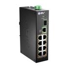 Switch PoE BV-Tech de 8 portas com trilho DIN Uplink de 1 Gigabit