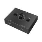 Switcher Áudio Estéreo 3.5mm - Divisor 4/2 Vias com Botão Mute