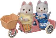 Sylvanian Families -  Conjunto Bicicleta Dupla - Irmã e Irmão Huskys