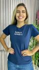 T-Shirt Azul Marinho Bonita e Surtada Tecido 100% Algodão / Fio 30.1 Penteado