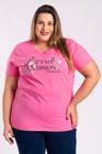 T-shirt Feminina Plus Size Algodão c/ Estampa "It's my version Choose lone" - Serena