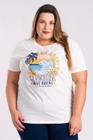 T-shirt Feminina Plus Size Algodão c/ Estampa "Wave riders It's summer time" - Serena