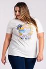 T-shirt Feminina Plus Size Algodão c/ Estampa "WAVE RIDERS Its summer time"