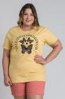T-shirt Feminina Plus Size Estampada "Never Giver Up Your Daydream" - Serena