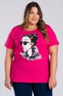 T-shirt Feminina Plus Size Malha Algodão c/ Estampada - Serena