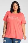 T-shirt Feminina Plus Size Malha Algodão Estampada "Enjoy" - Serena