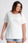 T-shirt Feminina Plus Size Malha Algodão Estampada "Happiness looks gorgeous on you" - Serena