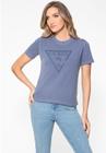 T-shirt Guess Triangulo Hot Fix Cristal Azul Marinho