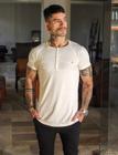 T-shirt henley moletim off white