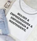 T SHIRT MALU - MULHER INDEPENDENTE - - COM PEDRARIAS Tamanho (G)