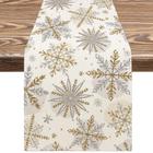 Table Runner AnyDesign Christmas Winter Gold Silver Snowflake