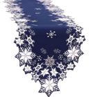 Table Runner Simhomsen bordado Flocos de neve de Natal 35x300cm