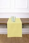 Table Runner Solino Home Linho de algodão amarelo 36x120cm