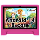 Tablet ApoloSign Kids Android 14 10.1" 6+64 GB com capa rosa