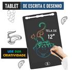 Tablet Digital para Escrita e Desenho com de Tela lcd 12" para Crianças e Adultos
