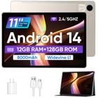 Tablet ECOPAD E20 11 polegadas Android 14 12 GB RAM 128 GB ROM dourado