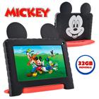 Tablet Infantil Mickey Mouse Multilaser NB367 Disney 32GB Capa Silicone Para Criança Youtube Netflix