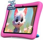 Tablet infantil plimpton de 10 polegadas Android 14 4 GB+64 GB com capa rosa