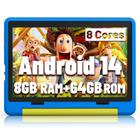 Tablet Jeazans Kids Android 14 de 10 polegadas 64 GB ROM 8 GB de RAM azul