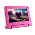 Tablet Multi Kid Pad Rosa com Controle Parental Tela 7 pol 4GB RAM 64GB Android 13 Quad Core + Case + Wi-fi - NB411