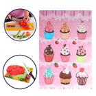 Tábua De Corte De Alimentos Decorada Em Vidro Temperado Resistente Com Estampa Cupcake Kit Premium