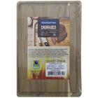 Tabua para Churrasco Tramontina Retangular Grande em Madeira Teca com Acabamento Natural 40x28 cm